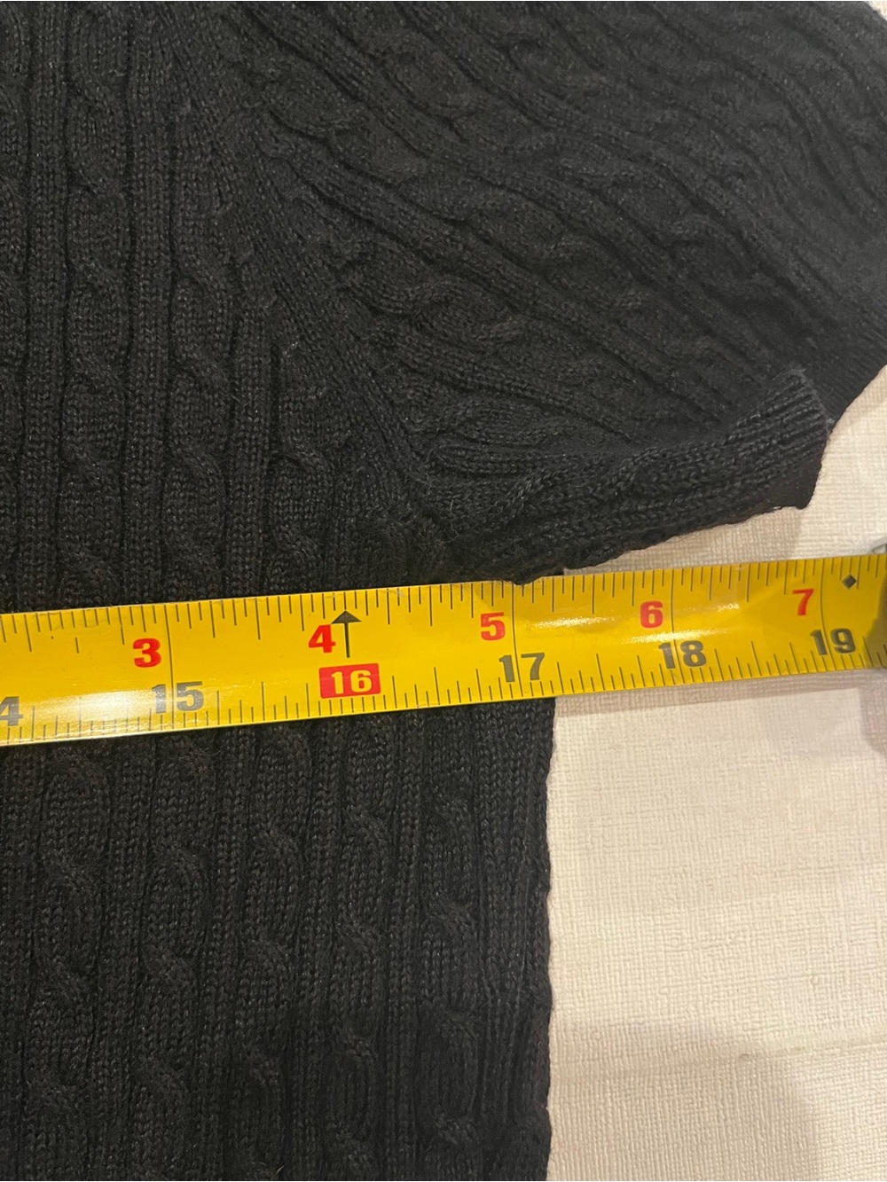 Brooks Brothers Black Short Sleeve Cable-Knit silk & cashmere sweater. GUC! - Picture 5 of 6